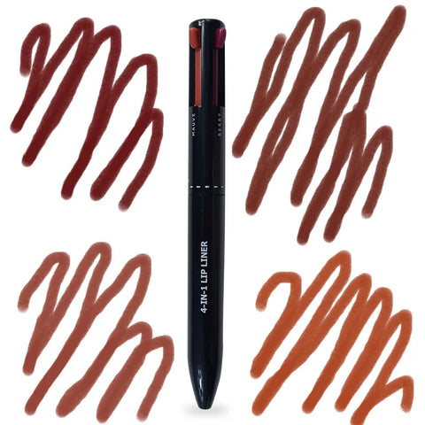🌟4 In 1 Makeup Lipliner Pencil Waterproof Touch Up Long Lasting Easy Colour Ballpoint Pen🌟
